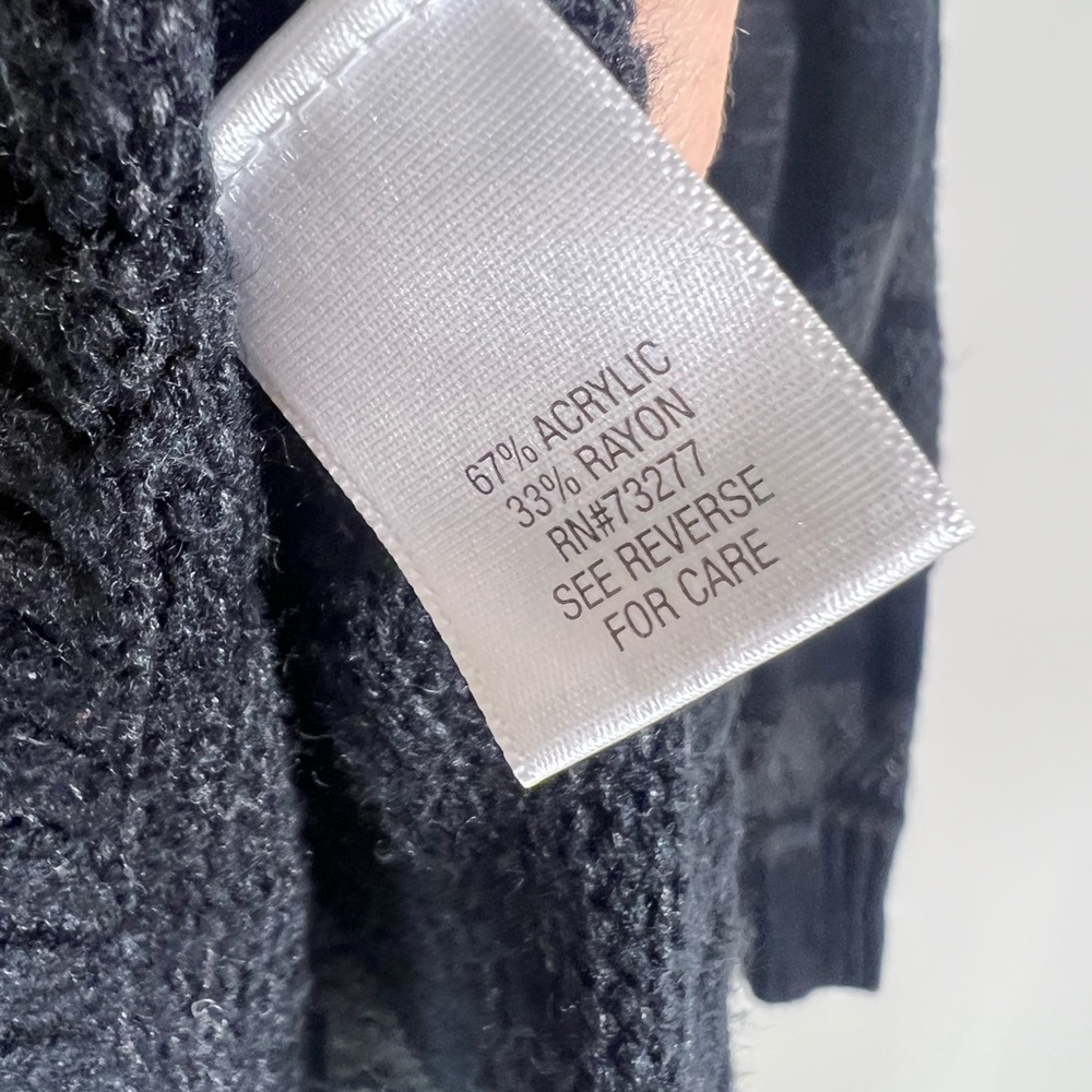 Apt. 9 Women’s Charcoal and Black Open Front Chunky‎ Cardigan - Picture 6 of 6